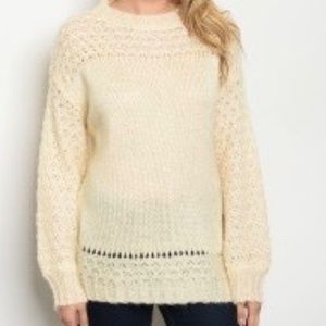 Very J Cream Sweater LARGE